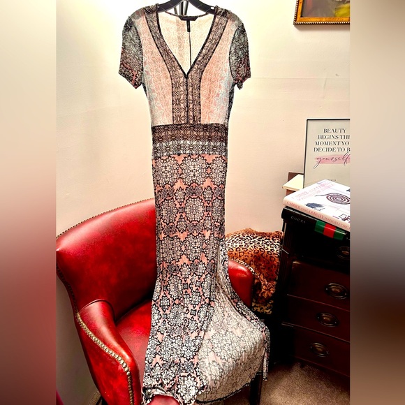 BCBGMAXAZRIA Multicolored Maxidress with Side Slit, XS - Picture 1 of 7